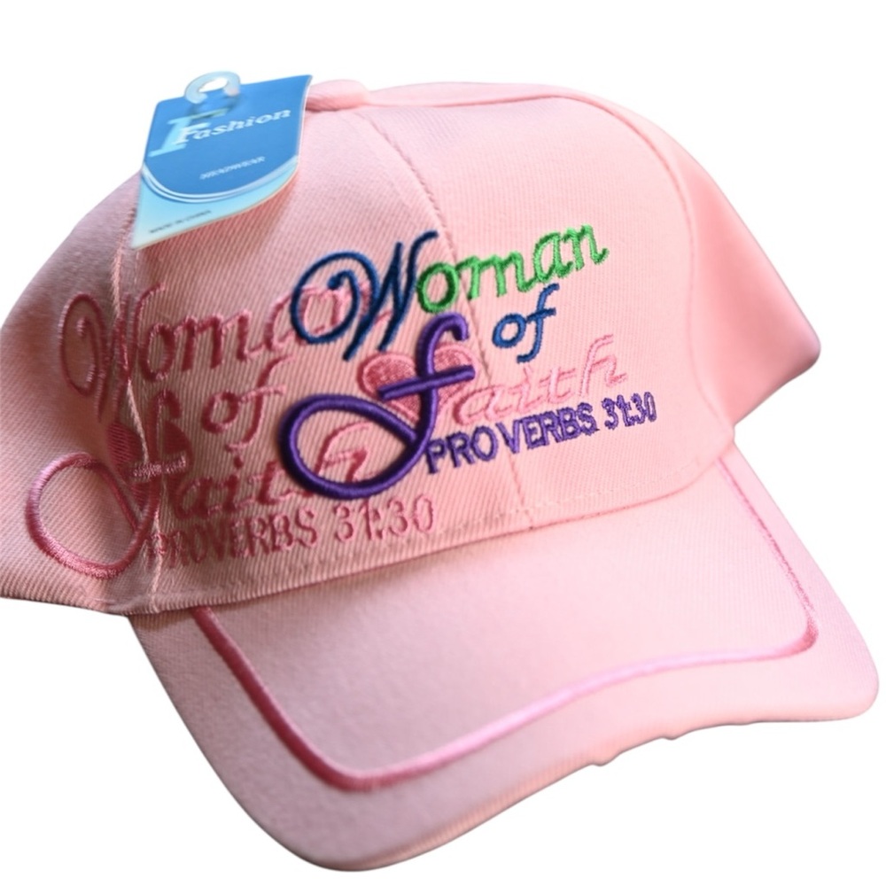Pink Embroidered Women's Cap